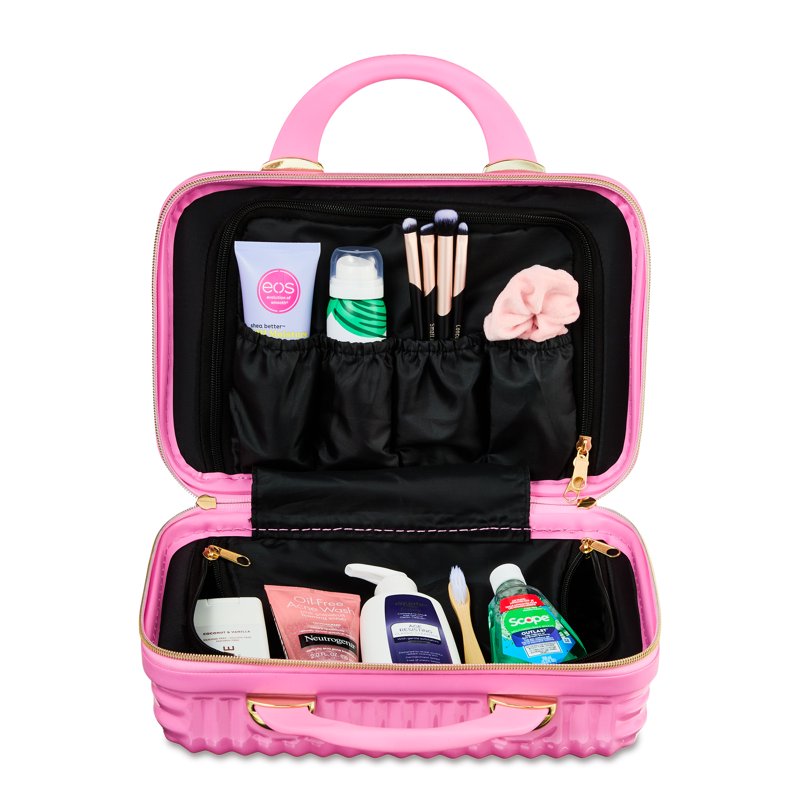 Hard Shell Cosmetic Travel Case – Pink, 11.5" x 8.5"